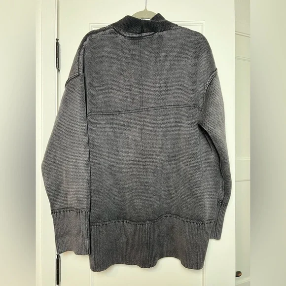 Free People Oversized Chamomile Cardi Washed Black (XS) - Picture 4 of 5